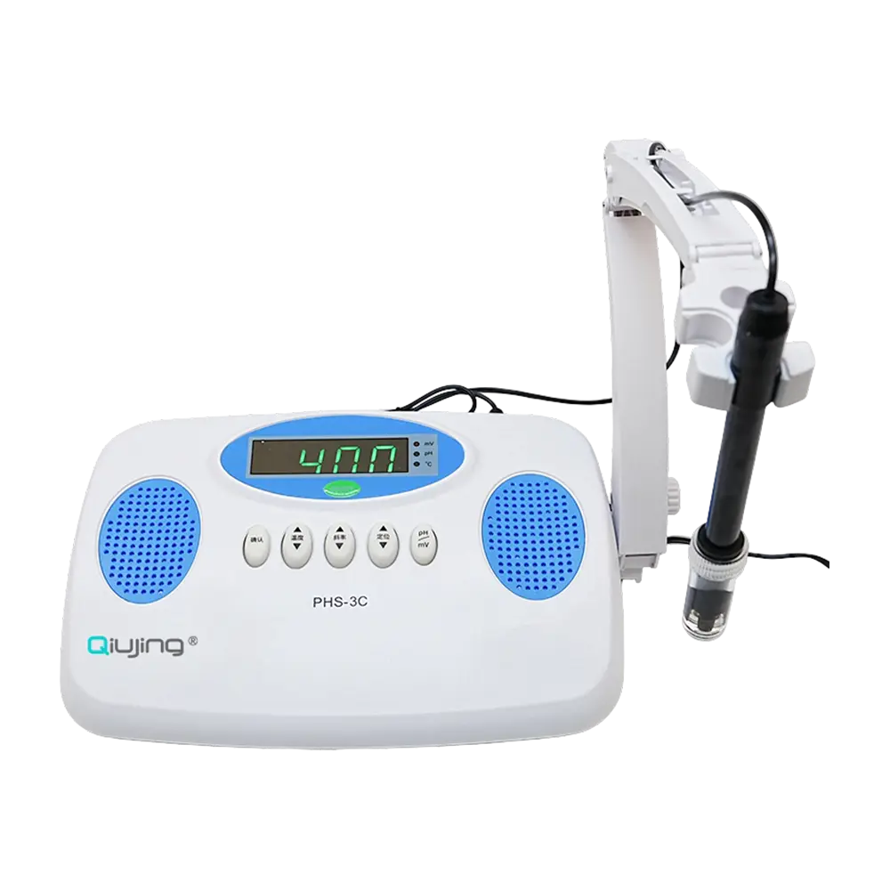 Qiujing IP54 Pyłoszczelna bezprzewodowa transmisja Bluetooth 4 Zgodny ze standardami Odporny na zachlapania Bentchtopowy miernik PH PHS-3C